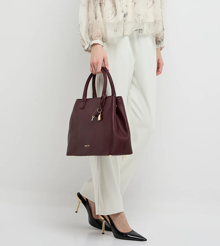 ANNE KLEIN Anne Klein Textured Zippered Satchel Bag